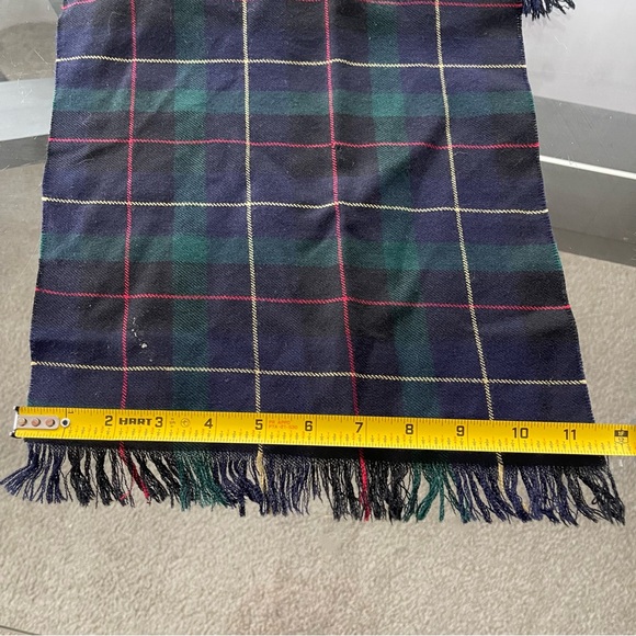 Vintage Tartan Plaid 100% Wool Scarf Avoca Handweavers Ireland 10.5 x 60.5 Green - Picture 5 of 6